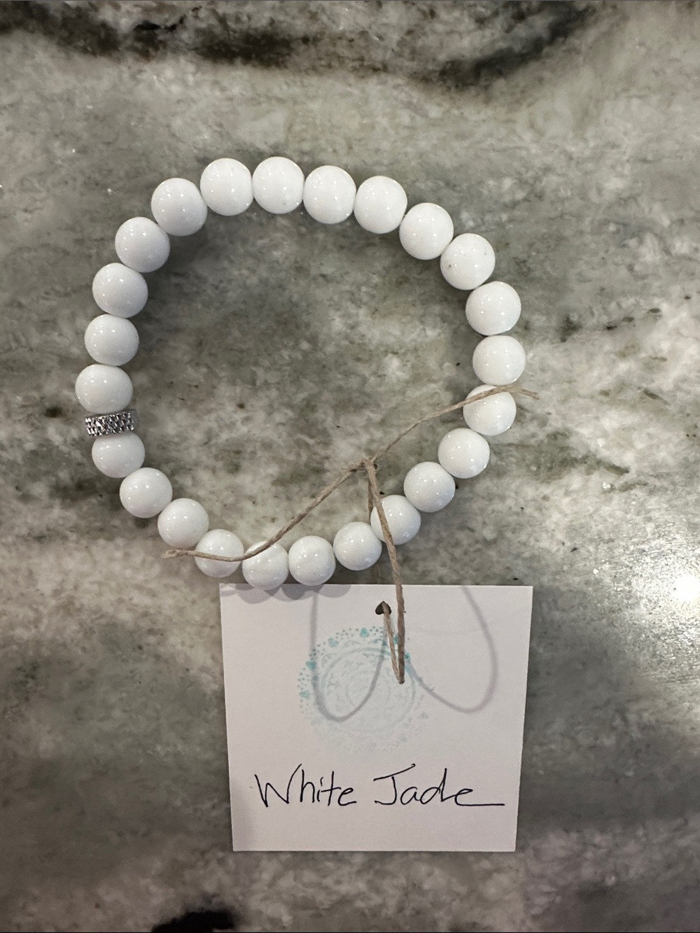 9. Reiki Infused White Jade Natural Stone Beaded Bracelet